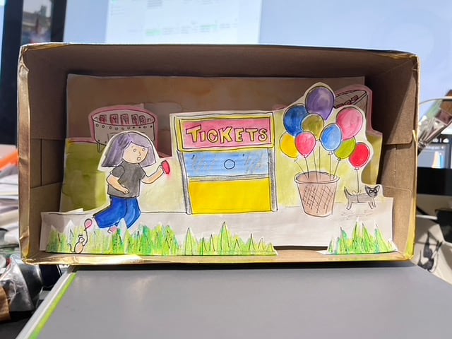 Students engaged in creative art work