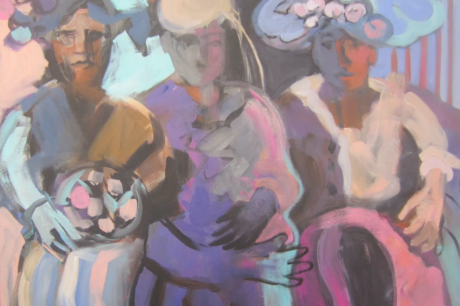 Expressing Mood and Emotion Through Paint Stylized figurative painting from an expressive arts workshop at Avenue Road Arts School.