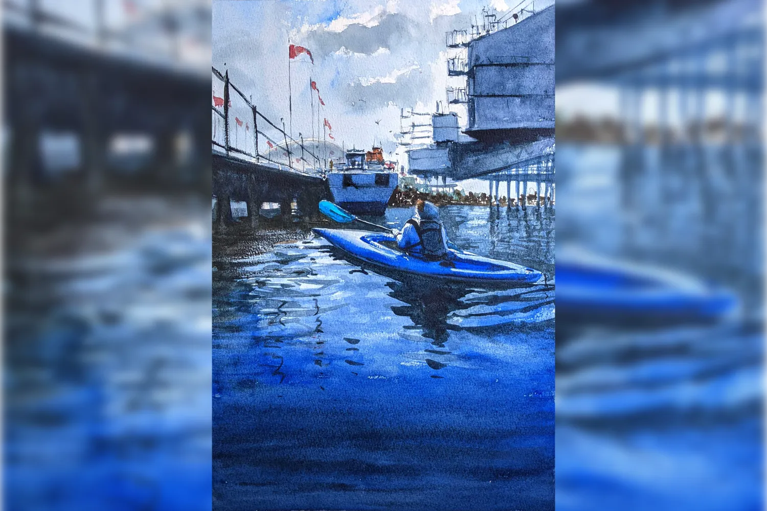 Advanced watercolor painting from an adult art program in Toronto.