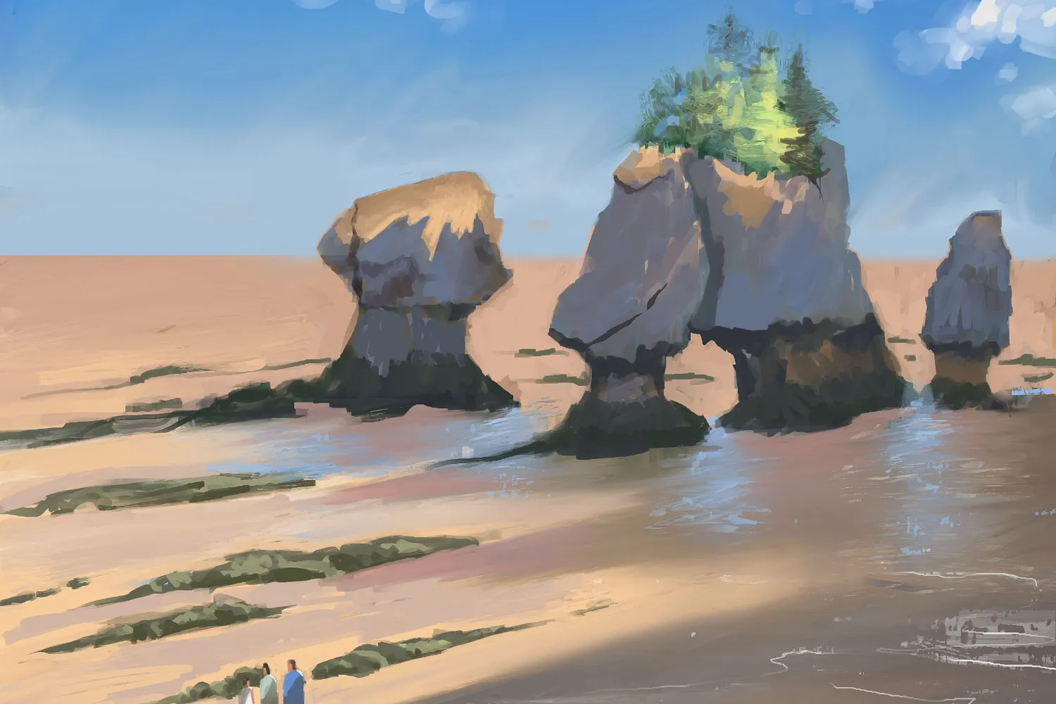 Surreal digital landscape illustration created in a digital painting course in Toronto.